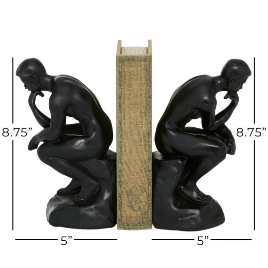Cheapest 🥰 Studio 350 Black Polystone Vintage Figure Bookends 9 X 5 X 4 - 5 X 4 X 9 🛒 - Image 5