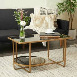 Wholesale 🎉 Studio 350 Gold Iron Contemporary Coffee Table - 36 X 20 X 18 🎉