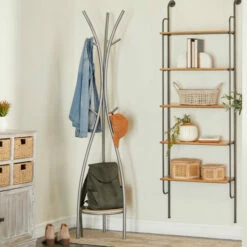 Flash Sale 😍 Studio 350 Silver Iron Metal Modern Contemporary 🧥 Coat Rack - 17 X 17 X 73 ⭐