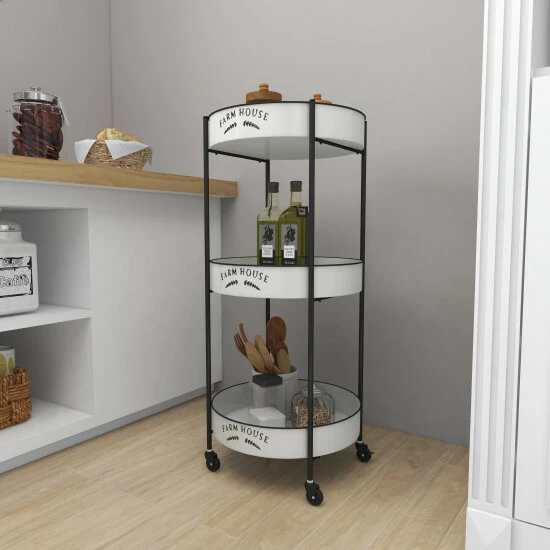 Brand new ✨ Studio 350 White Iron Farmhouse Storage Cart 34 X 16 X 16 🥰 - Image 5