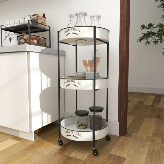 Brand new ✨ Studio 350 White Iron Farmhouse Storage Cart 34 X 16 X 16 🥰 - Image 7