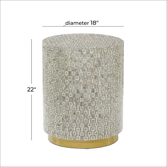 Budget ๐งจ Studio 350 Shell Contemporary Accent Table 22 X 18 X 18 - 18 X 18 X 22 Grey ๐ - Image 6