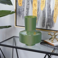 Coupon 😍 Studio 350 Green Glass Modern Vase 12 X 11 X 10 - 11 X 10 X 12 🌟