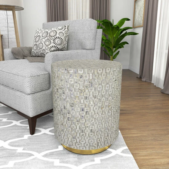 Budget ๐งจ Studio 350 Shell Contemporary Accent Table 22 X 18 X 18 - 18 X 18 X 22 Grey ๐ - Image 7