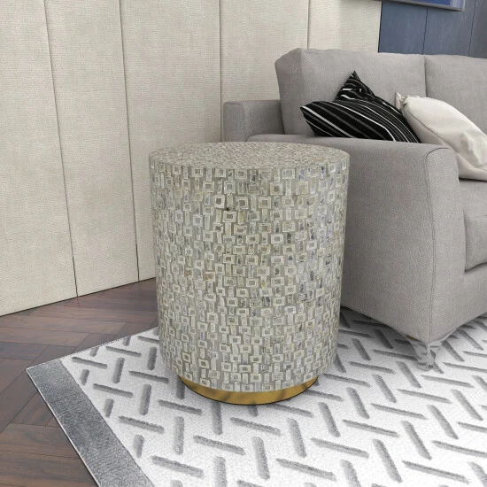 Budget ๐งจ Studio 350 Shell Contemporary Accent Table 22 X 18 X 18 - 18 X 18 X 22 Grey ๐ - Image 8