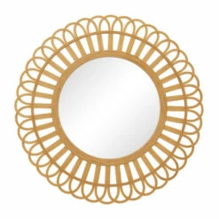 Wholesale 😉 Studio 350 Brown Bamboo Bohemian Wall Mirror - 35 X 1 X 35 🥰