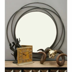 Hot Sale โ๏ธ Studio 350 Iron Industrial Wall Mirror 40 X 42 X 2 Grey ๐คฉ