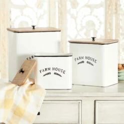 Top 10 🔔 Studio 350 White Iron Farmhouse Canisters (Set Of 3) - S/3 11", 10", 8"H 💯