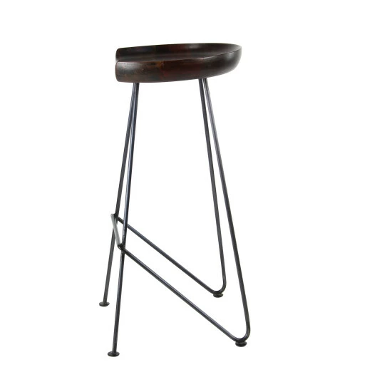 New 💯 Studio 350 Brown Iron Rustic Stool 32 X 17 X 14 - 17 X 14 X 32 ⌛ - Image 4