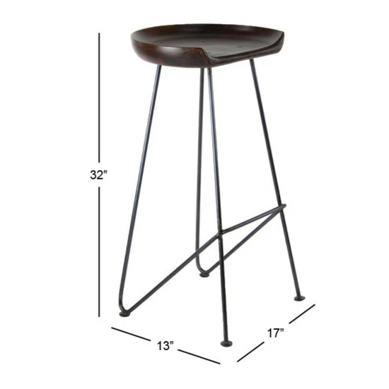 New 💯 Studio 350 Brown Iron Rustic Stool 32 X 17 X 14 - 17 X 14 X 32 ⌛ - Image 7