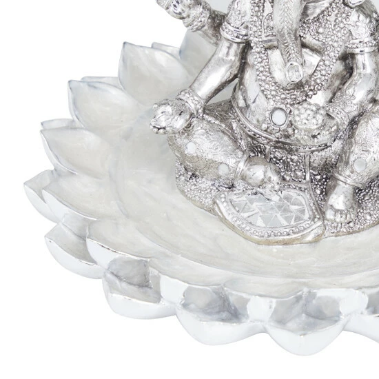 Brand new ❤️ Studio 350 Silver Polystone Eclectic Sculpture 7 X 10 X 10 - 10 X 10 X 7 ✔️ - Image 5