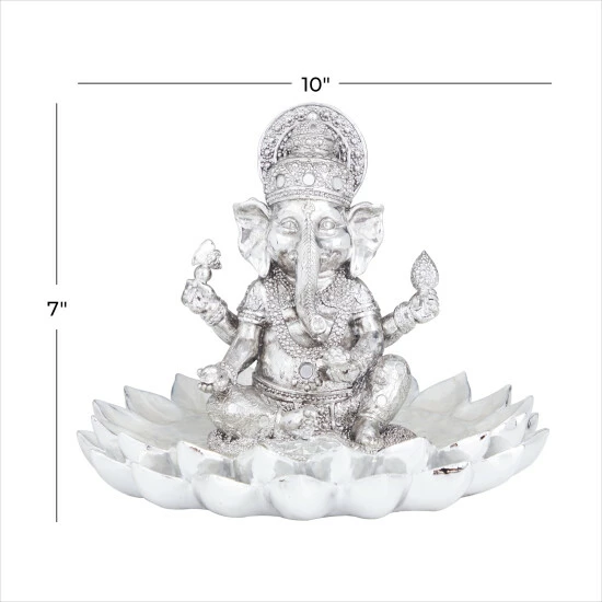 Brand new ❤️ Studio 350 Silver Polystone Eclectic Sculpture 7 X 10 X 10 - 10 X 10 X 7 ✔️ - Image 6