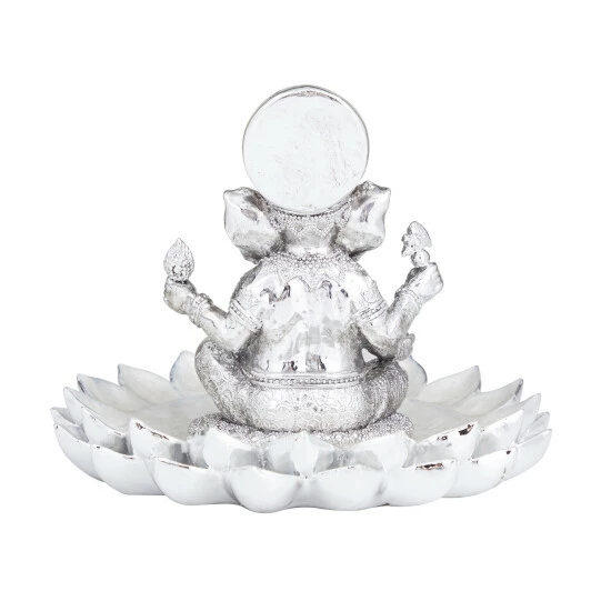 Brand new ❤️ Studio 350 Silver Polystone Eclectic Sculpture 7 X 10 X 10 - 10 X 10 X 7 ✔️ - Image 7