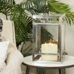 Outlet 🥰 Studio 350 Stainless Steel Contemporary Lantern - 10 X 10 X 21 Gold ⌛