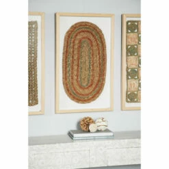 Best Sale 🌟 Studio 350 Large Rectangular Shadow Box W/ Oval Earth Tone Rope Abstract Wall Art 18 X 30 - 18 X 2 X 30 🎉