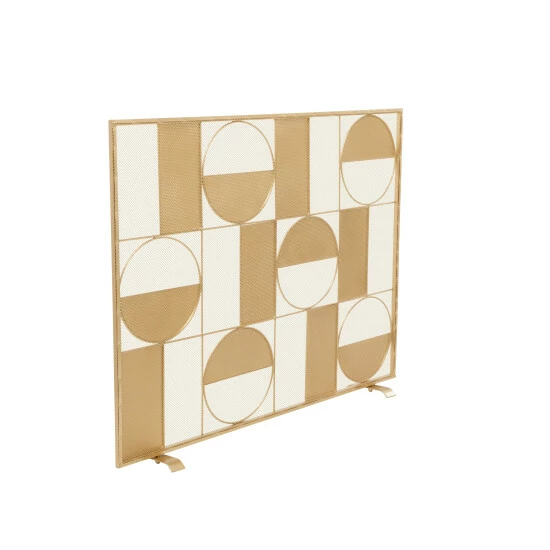 Coupon 🛒 Studio 350 Gold Iron Contemporary Fireplace Screen 32 X 40 X 6 👍 - Image 3