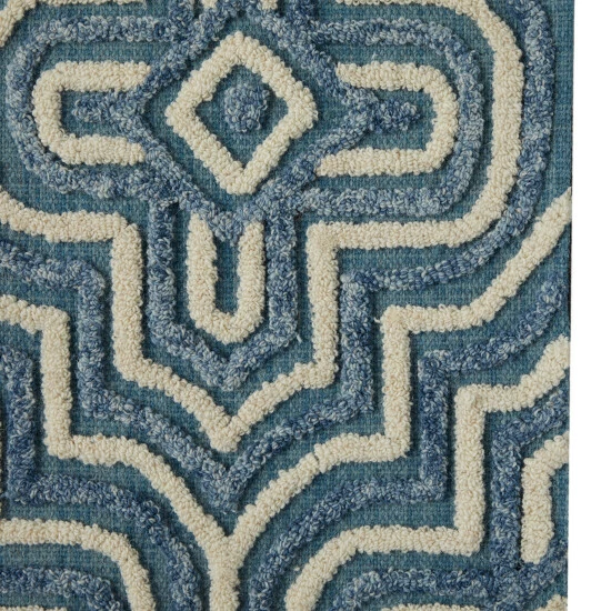 Best Sale ⭐ Studio 350 Blue Wool Modern Area Rug - 60 X 96 X 1 ✨ - Image 5