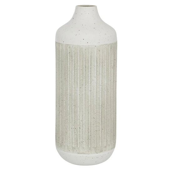 Hot Sale 🔔 Studio 350 White Iron Contemporary Vase 17 X 7 X 7 - 7 X 7 X 17 🌟 - Image 2