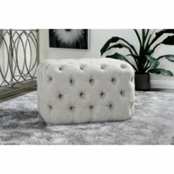 Buy 😀 Studio 350 Black Tan Or Grey Wood Tufted Fabric Modern Glam Ottoman Bench 😀
