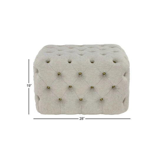 Buy 😀 Studio 350 Black Tan Or Grey Wood Tufted Fabric Modern Glam Ottoman Bench 😀 - Image 6