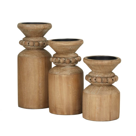 Top 10 😀 Studio 350 Wood Traditional Candle Holder ( Set Of 3) - S/3 10", 8", 6"H White 💯 - Image 3