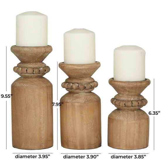 Top 10 😀 Studio 350 Wood Traditional Candle Holder ( Set Of 3) - S/3 10", 8", 6"H White 💯 - Image 5