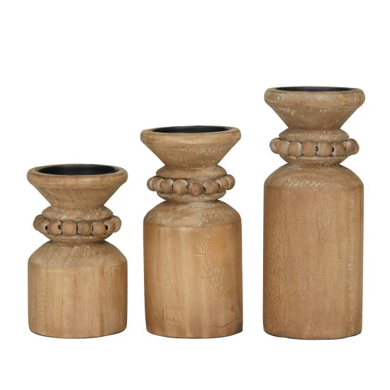 Top 10 😀 Studio 350 Wood Traditional Candle Holder ( Set Of 3) - S/3 10", 8", 6"H White 💯 - Image 6