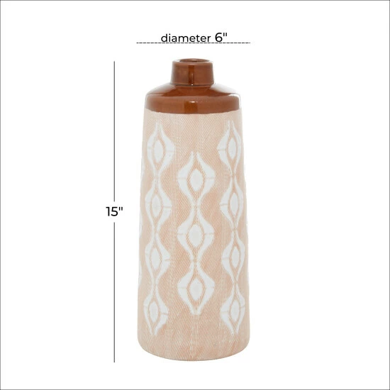 Wholesale 💯 Studio 350 Tan Porcelain Traditional Vase 15 X 6 X 6 🔔 - Image 5