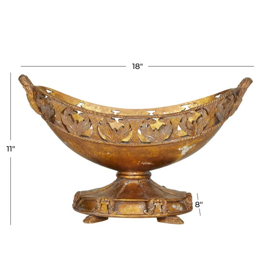 Discount ๐ฅฐ Studio 350 Bronze Polystone Traditional Decorative Bowl - 18 X 8 X 11 ๐คฉ - Image 5