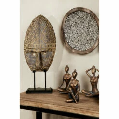 Best Pirce ❤️ Studio 350 Black Teak Eclectic Sculpture People 27 X 11 X 5 - 11 X 5 X 27 🎉