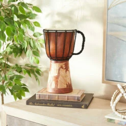 Buy 🌟 Studio 350 Djembe Drum Inspired Bohemian Sculpture Brown ⭐