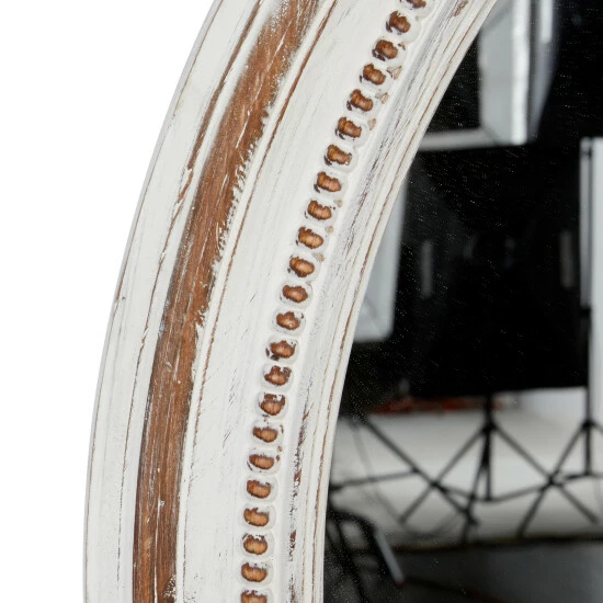 Brand new 🥰 Studio 350 White Wood Coastal Wall Mirror 37 X 37 X 1 - 37 X 1 X 37Round 🎁 - Image 3