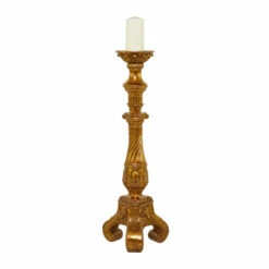 Promo 😍 Studio 350 Gold Polystone Traditional Candle Holder - 10 X 12 X 33 🎁