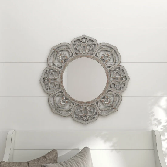 Cheap 🔥 Studio 350 White MDF Farmhouse Wall Mirror 32 X 32 X 1 - 32 X 1 X 32 👏 - Image 3