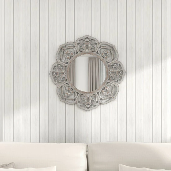 Cheap 🔥 Studio 350 White MDF Farmhouse Wall Mirror 32 X 32 X 1 - 32 X 1 X 32 👏 - Image 6