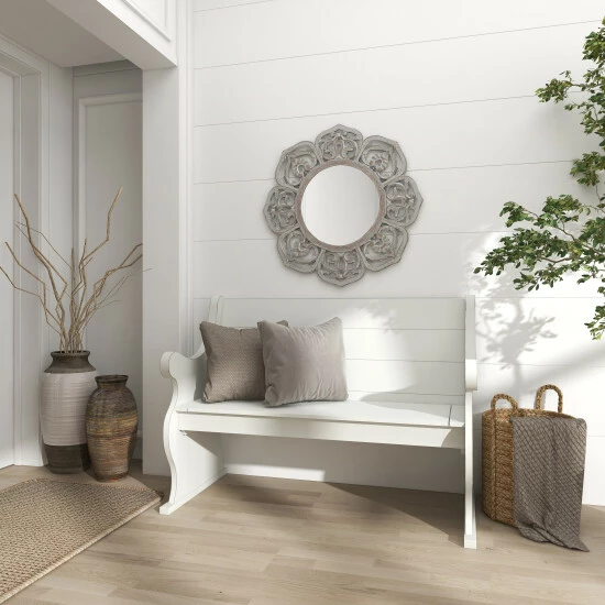 Cheap 🔥 Studio 350 White MDF Farmhouse Wall Mirror 32 X 32 X 1 - 32 X 1 X 32 👏 - Image 8