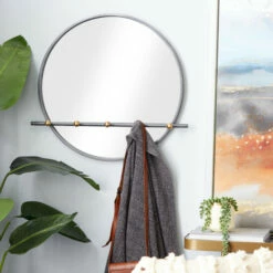 Cheapest 👍 Studio 350 Silver MDF Industrial Wall Mirror 24 X 26 X 3 - 26 X 3 X 24Round 🔔