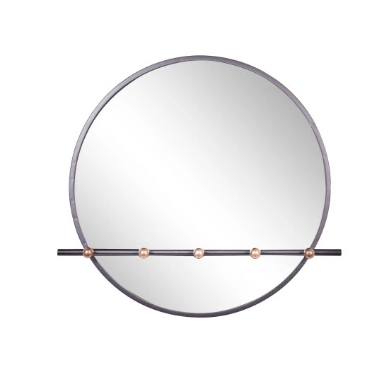 Cheapest 👍 Studio 350 Silver MDF Industrial Wall Mirror 24 X 26 X 3 - 26 X 3 X 24Round 🔔 - Image 2