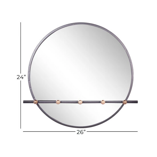 Cheapest 👍 Studio 350 Silver MDF Industrial Wall Mirror 24 X 26 X 3 - 26 X 3 X 24Round 🔔 - Image 5