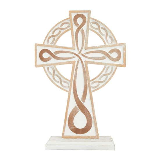 New 🧨 Studio 350 White MDF Country Cottage Decorative Cross - 12 X 4 X 18 🥰 - Image 2