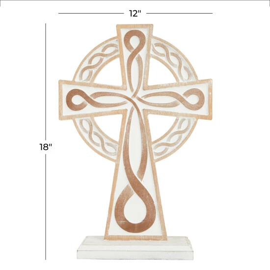 New 🧨 Studio 350 White MDF Country Cottage Decorative Cross - 12 X 4 X 18 🥰 - Image 6