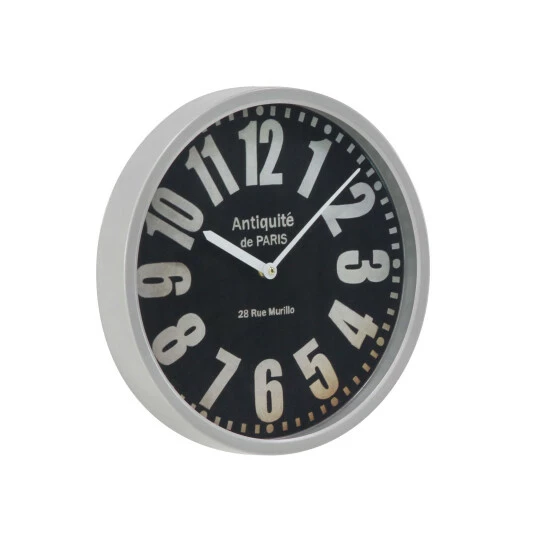 Best Sale ⭐ Studio 350 Modern Iron Round Black Antique De Paris Wall Clock 👍 - Image 2