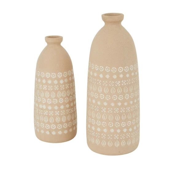Best Pirce ๐ Studio 350 Stoneware Rustic Vases (Set Of 2) Pink ๐ - Image 3