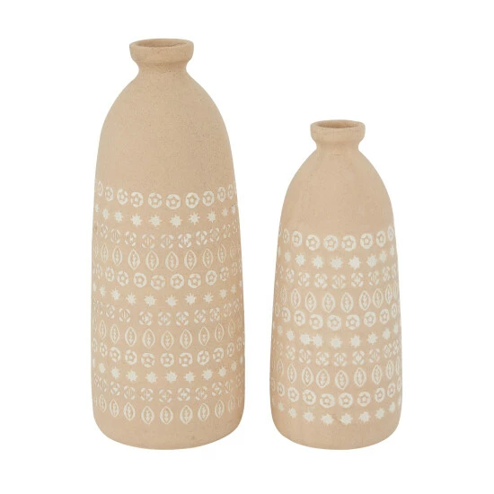 Best Pirce ๐ Studio 350 Stoneware Rustic Vases (Set Of 2) Pink ๐ - Image 7