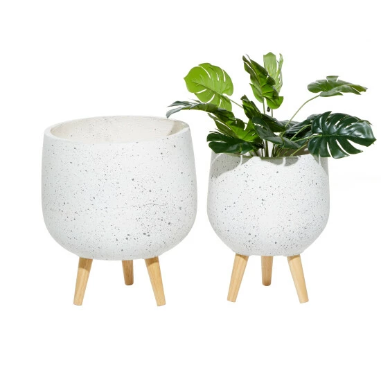 Cheapest ๐ Studio 350 MgO Contemporary Planter (Set Of 2) - S/2 17", 15"H White ๐ - Image 2