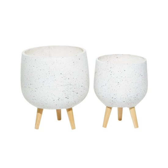 Cheapest ๐ Studio 350 MgO Contemporary Planter (Set Of 2) - S/2 17", 15"H White ๐ - Image 3
