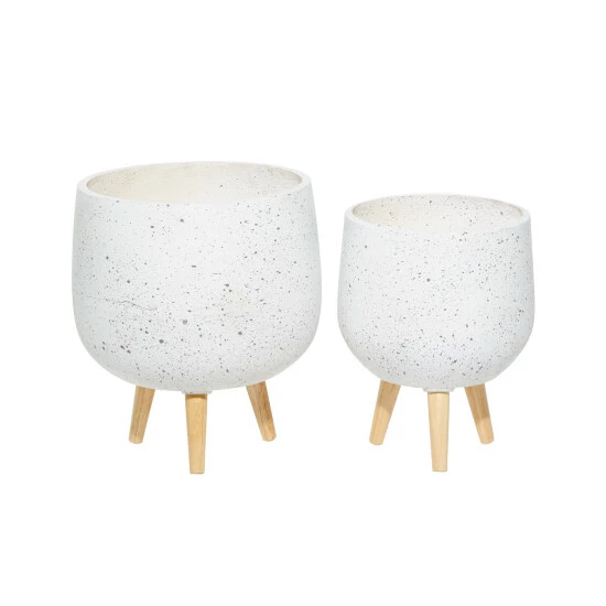 Cheapest ๐ Studio 350 MgO Contemporary Planter (Set Of 2) - S/2 17", 15"H White ๐ - Image 6