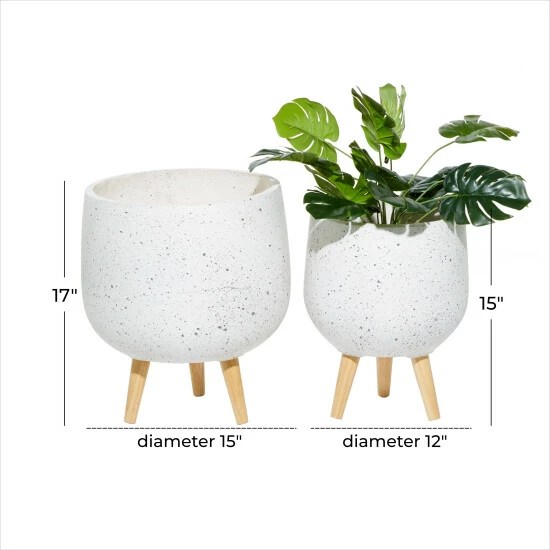 Cheapest ๐ Studio 350 MgO Contemporary Planter (Set Of 2) - S/2 17", 15"H White ๐ - Image 7
