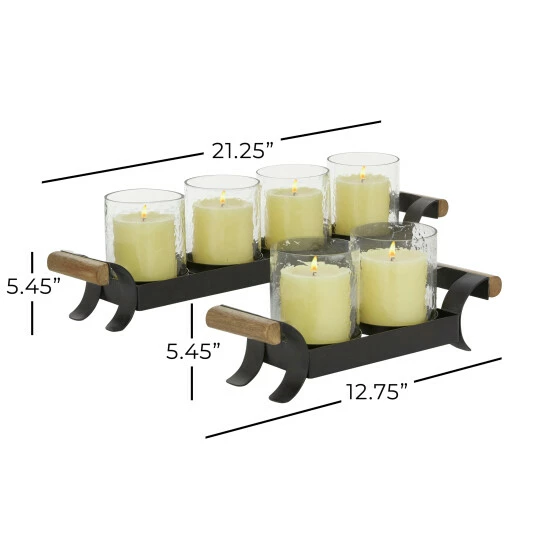 Promo ⭐ Studio 350 Black Metal Contemporary Candle Holder Set Of 2 - 21 X 4 X 5 🔥 - Image 6