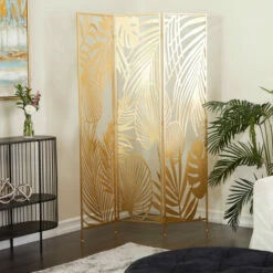 Wholesale 🔔 Studio 350 Gold Iron Glam Room Divider Screen - 48 X 1 X 71 😀